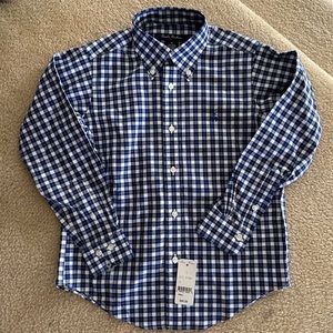 NWT Brooks Brothers Gingham Plaid Check Button Down Top Shirt